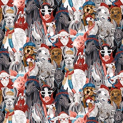 Grey - Farm Animal Collage